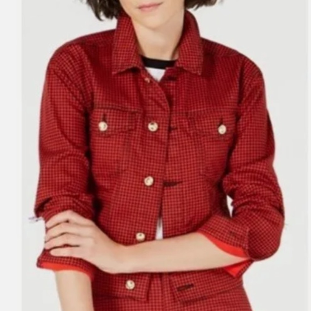 Juicy Couture Black Label Red & Black Jacket Top / Small S